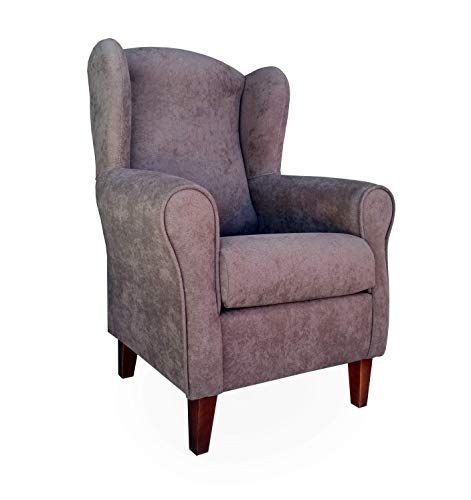 Gasten a gusto Sillón Butaca Orejera- Tela Anti-Manchas (Acualine), tamaño reducido para salón o Dormitorio. (Medidas : 103 * 74 * 78 cm.) para Ver la TV, Leer o Lactancia.… Gris Marengo