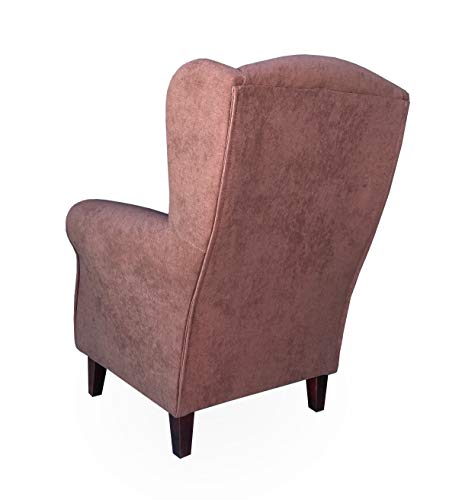 Gasten a gusto Sillón Butaca Orejera- Tela Anti-Manchas (Acualine), tamaño reducido para salón o Dormitorio. (Medidas : 103 * 74 * 78 cm.) para Ver la TV, Leer o Lactancia.… Marrón Chocolate