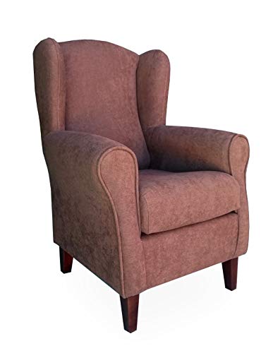 Gasten a gusto Sillón Butaca Orejera- Tela Anti-Manchas (Acualine), tamaño reducido para salón o Dormitorio. (Medidas : 103 * 74 * 78 cm.) para Ver la TV, Leer o Lactancia.… Marrón Chocolate