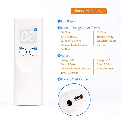 GBBG 7 Colores de luz LED Máscara Facial rejuvenecimiento de la Piel LED Máscara Facial de eliminación de Fototerapia Anti acné Cuidado de la Belleza Que blanquea la Arruga (Carga del USB)