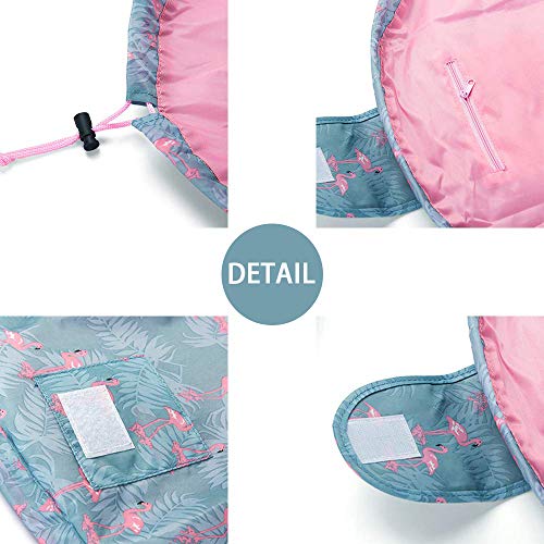 GCOA 2 Pack Bolso de Cosméticos Bolsa de Almacenamiento de Maquillaje Perezoso de Viaje de Gran Capacidad Portátil e Impermeable Paquete rápido Bolsas de Aseo duales mágicas con Cremallera y Cordones