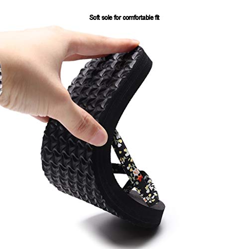 GDSSX Comfort tirón de Las Mujeres los Fracasos de Verano Plana talón Antideslizante Sandalias de la Playa Acogedor (Color : Black, Size : 38)