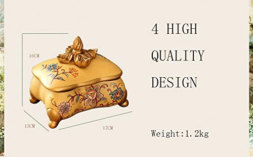 gdxy Joyero Caja Decorativa de Almacenamiento de Joyas Retro Creativa Decoraciones de Sala de Estar casera Exhibición Regalo de cumpleaños