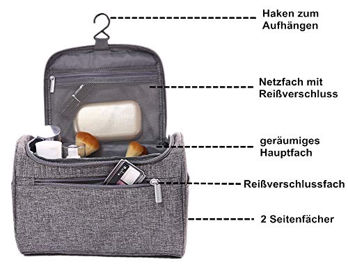 Geagodelia Bolsa de Aseo Cosméticos para Colgar Neceser de Viaje Impermeable y Plegable para Mujeres y Hombres Multifuncional para Vacaciones de Viaje