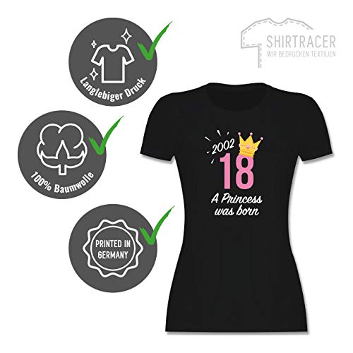 Geburtstag - 18 Geburtstag Mädchen Princess 2001 - Schwarz - L191 - Damen T-Shirt Rundhals … (Negro, M)