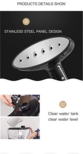 Gecko Steamer Plancha a Vapor Vertical 2000 vatios, Flujo de Vapor : 45 gr/min, Depósito Amovible Transparente : 2.5 L