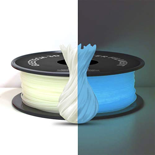 GEEETECH Filamento PLA de 1,75 mm para impresora 3D, brilla en la oscuridad, bobina de 1 kg, azul, 1
