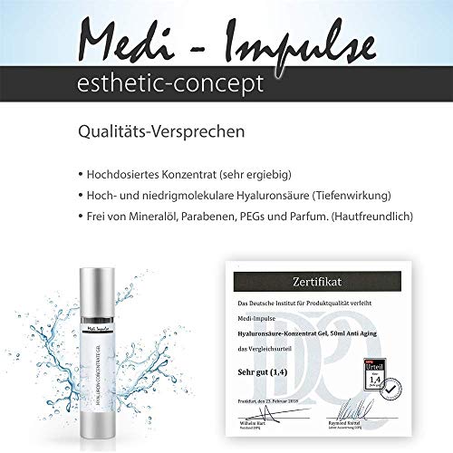 Gel de ácido hialurónico concentrado - Ideal como crema antienvejecimiento de día y noche - 50 ml - Para una hidratación prolongada