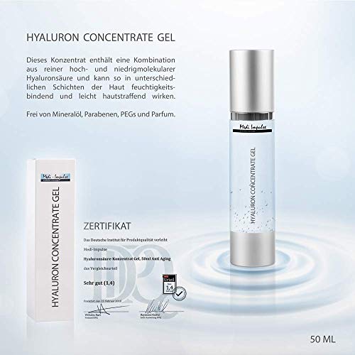 Gel de ácido hialurónico concentrado - Ideal como crema antienvejecimiento de día y noche - 50 ml - Para una hidratación prolongada