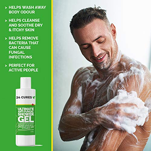 Gel de ducha antifúngico con árbol de té para hongos, picazón de jock, aftas, acné y pie de atletas