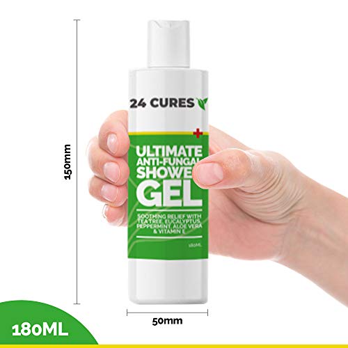 Gel de ducha antifúngico con árbol de té para hongos, picazón de jock, aftas, acné y pie de atletas