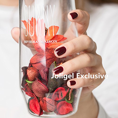Gel Esmaltes de Uñas Semipermanente 10ml Rojo Carmesí de Cereza Rojo Oscuro Clásico de Invierno, Joligel Pintauñas en Gel para Manicura Pedicura UV LED Sano sin Olor, Soak Off, Color Cereza