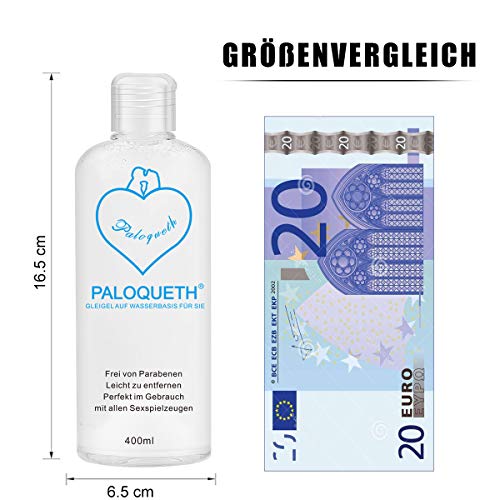 Gel Lubricante Base Agua,PALOQUETH （400ML）Gel Lubricante Íntimo Sexual a Base de Agua Natural Geles Efecto de Larga Duración Funciona con Todos los Tipos de Condones de Látex y Juguetes de Silicona