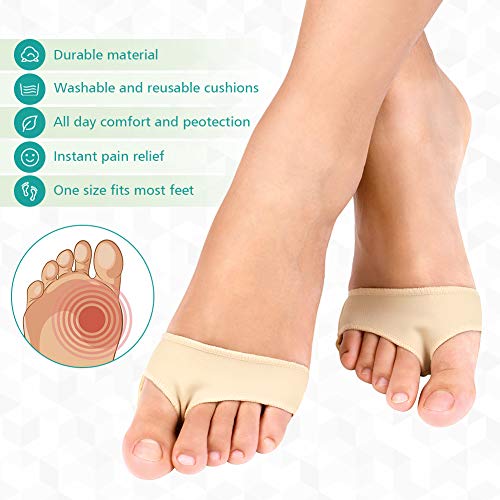 Gel metatarso Neuroma de Morton almohadillas, almohadillas, antideslizante suela, antepié cojín para mujer y hombre pequeño/tamaño mediano/tamaño grande (1Pair/2pcs)