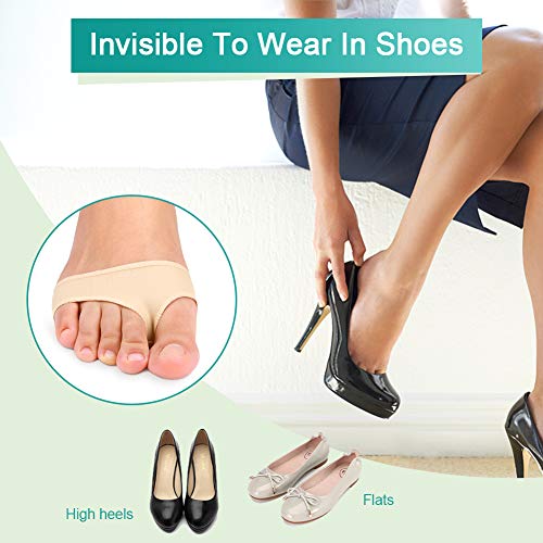 Gel metatarso Neuroma de Morton almohadillas, almohadillas, antideslizante suela, antepié cojín para mujer y hombre pequeño/tamaño mediano/tamaño grande (1Pair/2pcs)