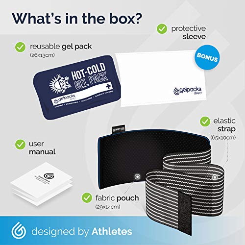 GelpacksDirect - Bolsa de gel reutilizable para aplicar frío y calor - Con banda de compresión - Para alivio rápido del dolor