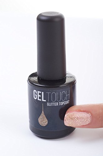 geltouch Gel Topcoat (transparente, dorado/plateado/bronce purpurina 8 ml) en un Transforma Cualquier esmalte de uñas gel Manicura - Home