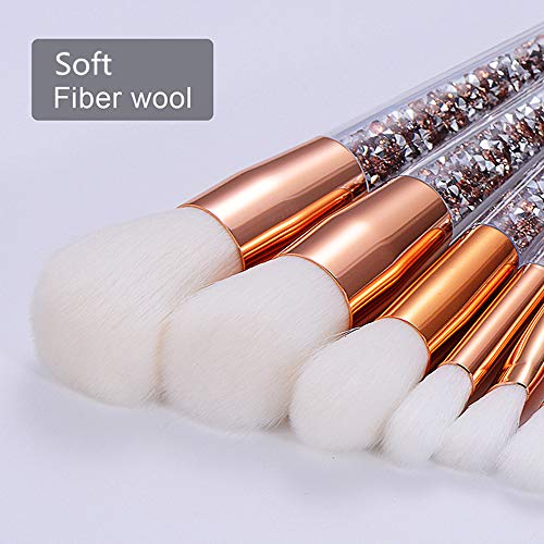Generies 8Pcs / Set Glitter Diamond Crystal Handle Pinceles De Maquillaje Set Cosmetics Powder Foundation Highlighter Eyeshadow Eyebrow Face Make Up Brush