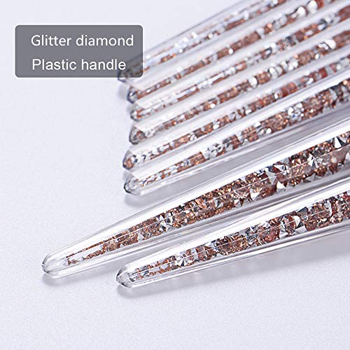 Generies 8Pcs / Set Glitter Diamond Crystal Handle Pinceles De Maquillaje Set Cosmetics Powder Foundation Highlighter Eyeshadow Eyebrow Face Make Up Brush