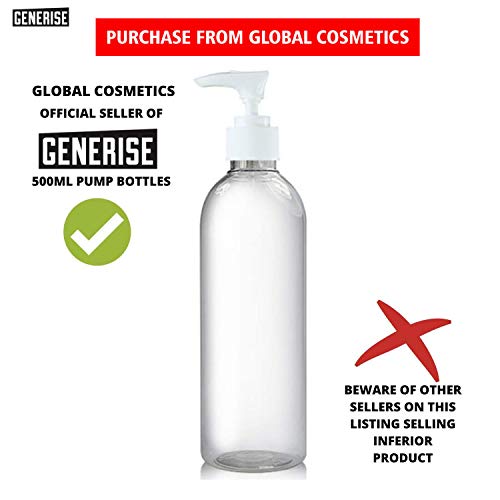 Generise - Dispensador de botellas (10 unidades, 500 ml), ideal para decantar champús, cremas solares, geles, etc.