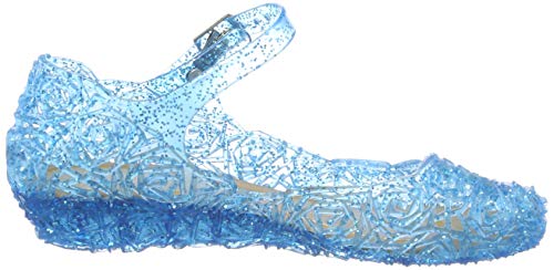 GenialES Disfraz Sandalias de Vestido con Tacón Plástico Princesa Queen Azul para Cumpleaños Carnaval Fiesta Cosplay Halloween Niña EU30/175