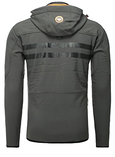 Geographical Norway - Chaqueta Rainman Turbo-Dry para hombre con tejido softshell y capucha gris oscuro M