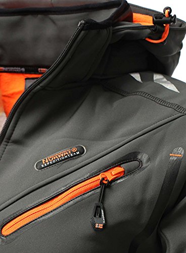 Geographical Norway - Chaqueta Rainman Turbo-Dry para hombre con tejido softshell y capucha gris oscuro M