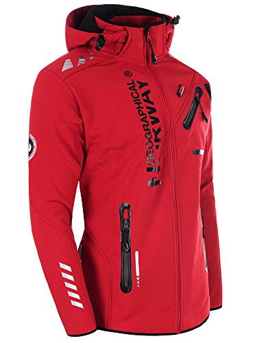 Geographical Norway - Chaqueta Rainman Turbo-Dry para hombre con tejido softshell y capucha rojo M