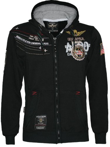 Geographical Norway Faero Sudadera con capucha y cremallera, para hombre negro XXL