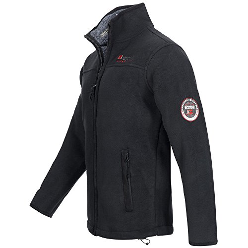 Geographical Norway ULMAIRE - Chaqueta de forro polar para hombre, forro polar cálido, forro de peluche, talla S-XXXL Negro M