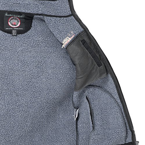 Geographical Norway ULMAIRE - Chaqueta de forro polar para hombre, forro polar cálido, forro de peluche, talla S-XXXL Negro M