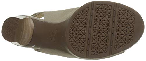 Geox D Annya High Sandal a Sandalias con Punta Abierta para Mujer,Beige ( Lt Taupe C6738) , 36.5 EU