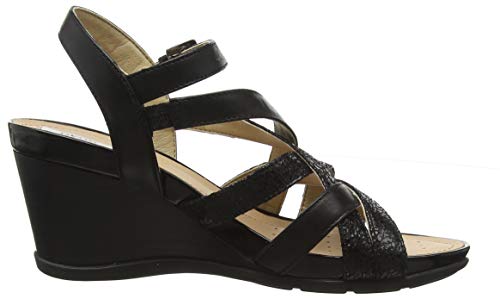 Geox D DOROTHA C, Sandalias con Punta Abierta para Mujer, Black C9999, 38 EU