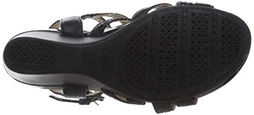 Geox D DOROTHA C, Sandalias con Punta Abierta para Mujer, Black C9999, 38 EU