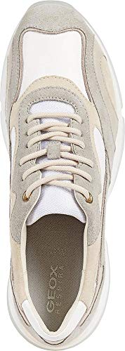Geox D KIRYA B, Zapatillas para Mujer, Beige (White/Lt Taupe C1zh6), 38 EU