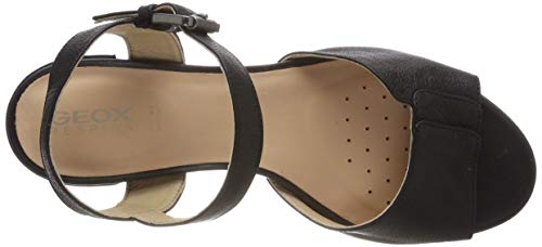Geox D MARYKARMEN Mid San, Sandalias con Punta Abierta para Mujer, Black C9999, 40 EU