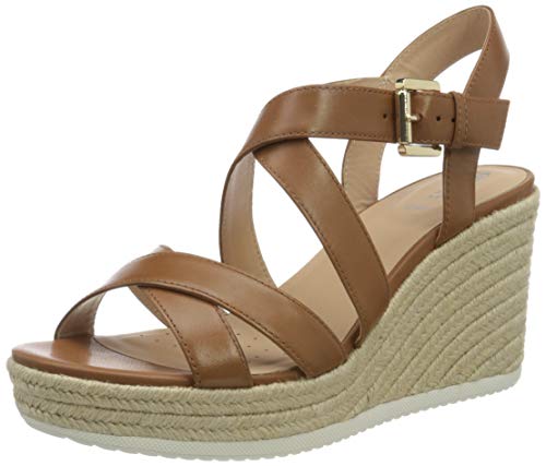 Geox D Ponza A, Sandalias con Plataforma para Mujer, Marrón (Cognac C6001), 39 EU