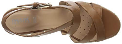 Geox D Ponza A, Sandalias con Plataforma para Mujer, Marrón (Cognac C6001), 39 EU