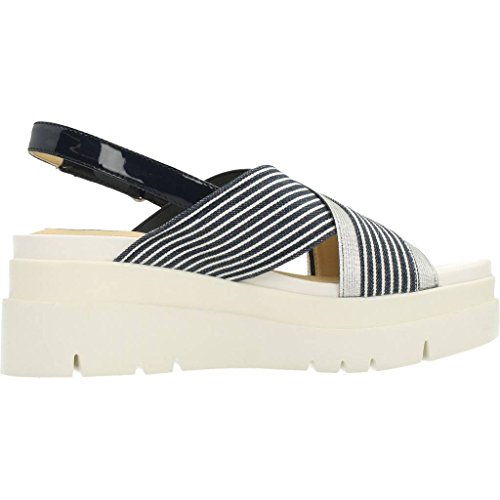 Geox D RADWA A, Sandalias con Plataforma Plana para Mujer, Azul (Navy/White), 37 EU