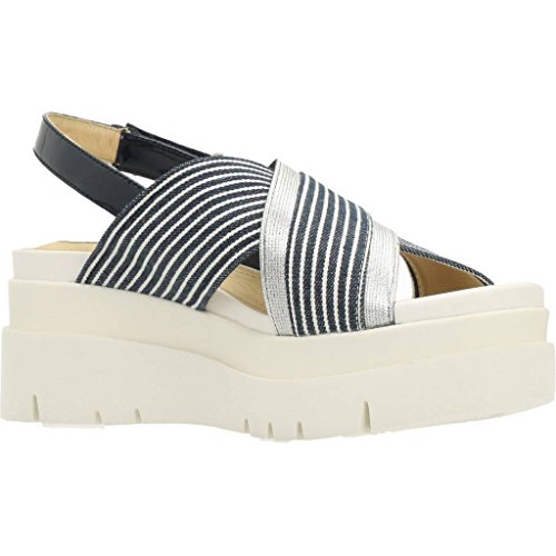 Geox D RADWA A, Sandalias con Plataforma Plana para Mujer, Azul (Navy/White), 37 EU
