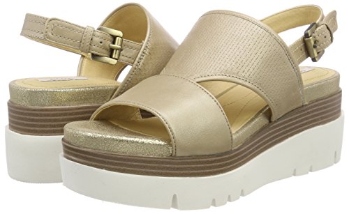 Geox D RADWA B, Sandalias con Plataforma Plana para Mujer, Beige (Lt Taupe), 39.5 EU