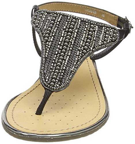 Geox D Sandal Hiver A, Sandalias con Punta Abierta para Mujer, Negro (Black C9999), 39 EU