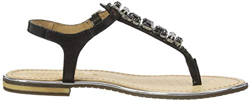 Geox D Sozy Plus E, Sandalias con Punta Abierta para Mujer, Negro (Black C9999), 37 EU
