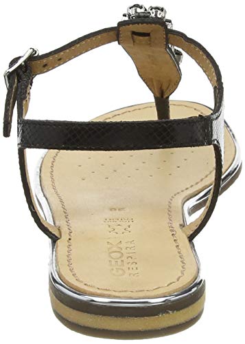 Geox D Sozy Plus E, Sandalias con Punta Abierta para Mujer, Negro (Black C9999), 37 EU