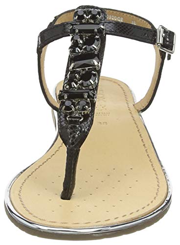 Geox D Sozy Plus E, Sandalias con Punta Abierta para Mujer, Negro (Black C9999), 37 EU
