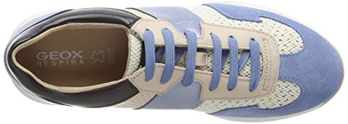 Geox D SUZZIE B, Zapatillas para Mujer, Marfil (Off White/Lt Blue C0160), 38 EU
