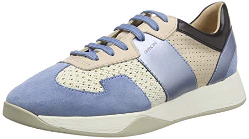 Geox D SUZZIE B, Zapatillas para Mujer, Marfil (Off White/Lt Blue C0160), 38 EU