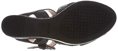Geox D YULIMAR C, Sandalias con Punta Abierta para Mujer, Black C9999, 39 EU