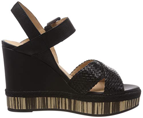 Geox D YULIMAR C, Sandalias con Punta Abierta para Mujer, Black C9999, 39 EU