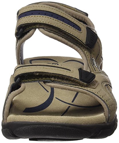Geox UOMO Sandal Strada D, Sandalia con Pulsera para Hombre, Beige (Sand/Navy), 45 EU